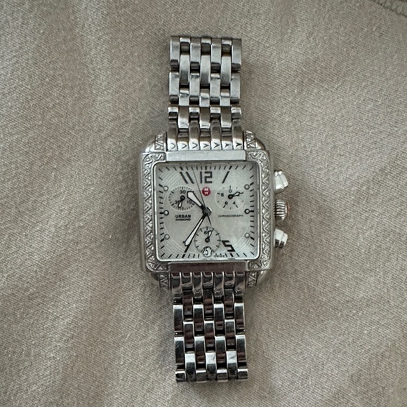 Michele Diamond Deco Silver Women's Watch